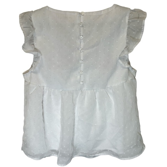 Embroidered Floral White Top, Size M . - Picture 7 of 8